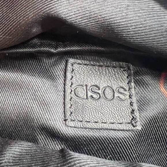 ASOS Black Vegan Leather Fanny Pack Cross Body Bag OS Tassel Adjustable - Picture 6 of 9